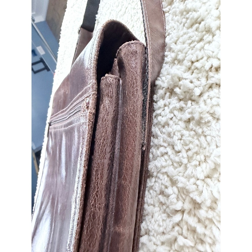 Wilsons Leather Messenger Bag Mens OS Brown Crossbody Laptop Work Bag - Picture 14 of 14